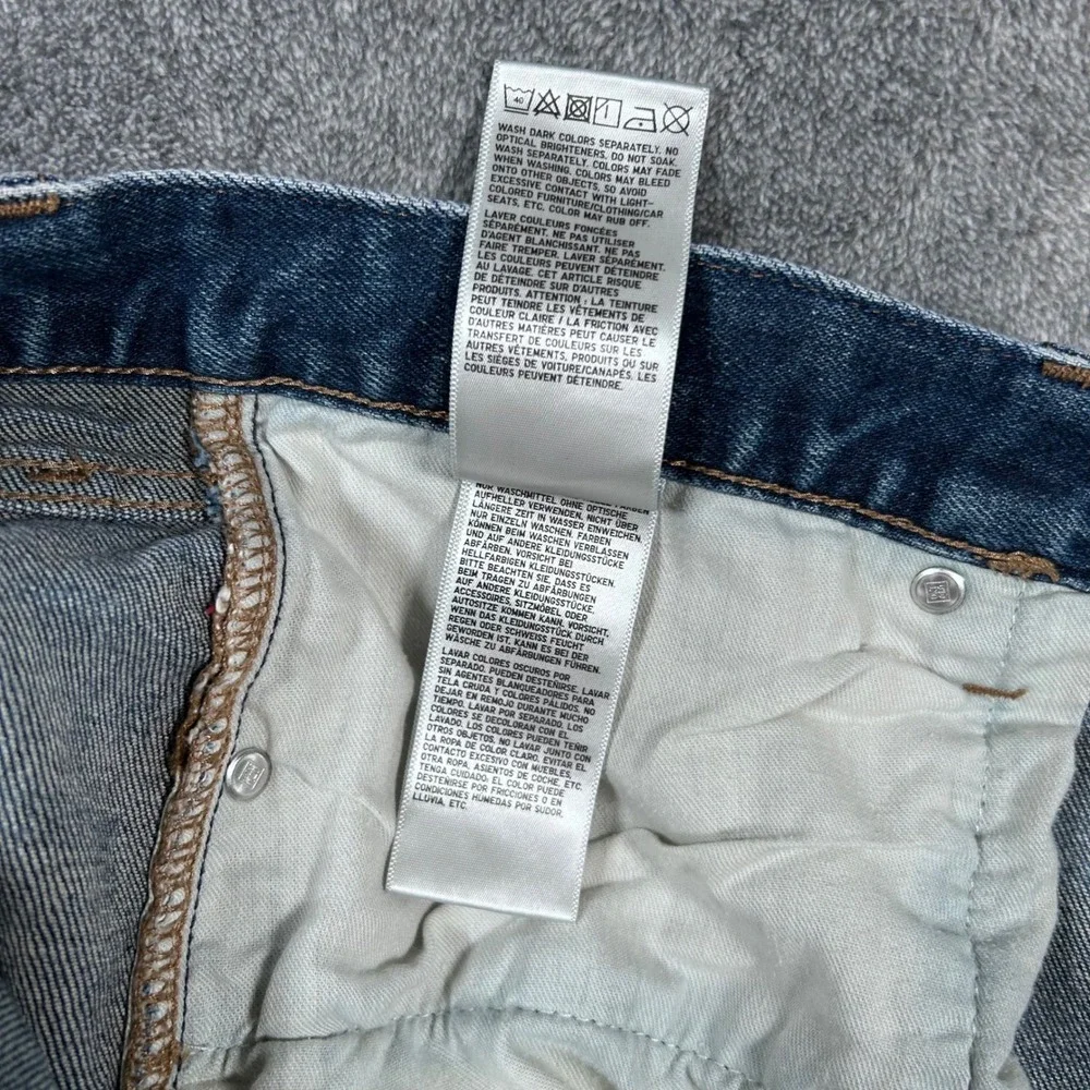 Uniqlo Jeans Japanese Selvedge Denim Kaihara Slim Straight Low Rise Men 35x27